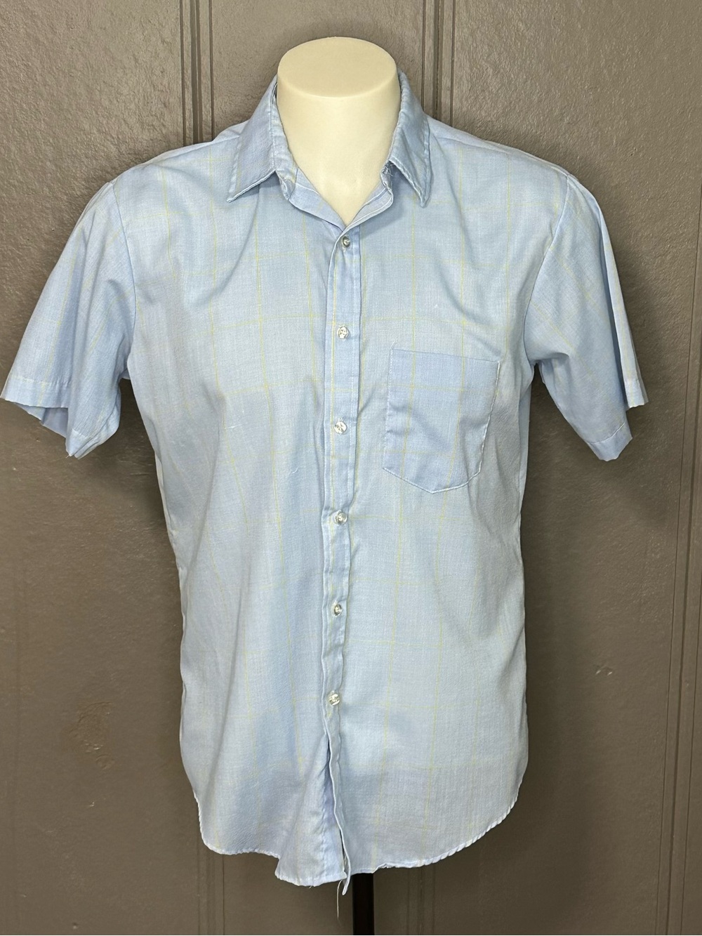 Vintage 70s Dee Cee Blue Short Sleeve Shirt